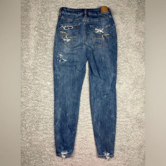 American Eagle Jeans Womens 2 Short Curvy Hi Rise Jegging Stretch Distressed - Picture 6 of 6